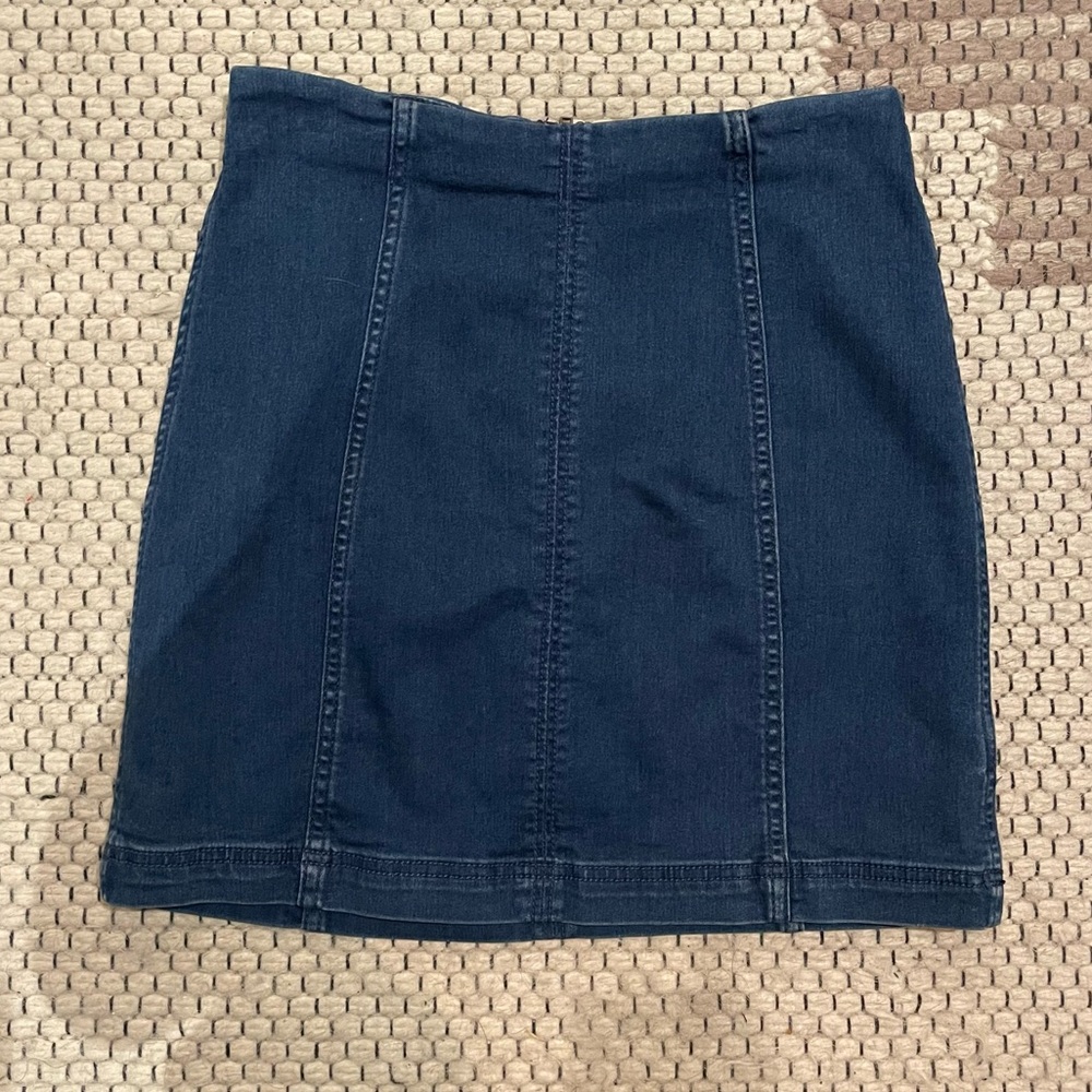 Free People Blue Modern Femme Denim Skirt